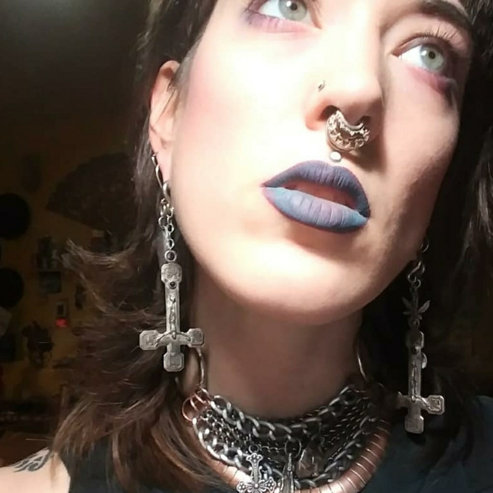 Sterling Silver Inverted Crucifix ear weights